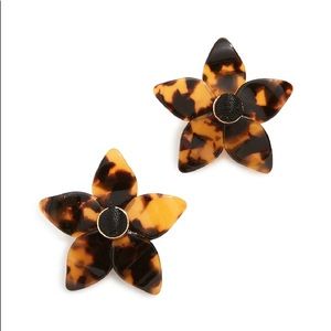 BaubleBar Amariella Flower Stud Resin Earrings in Tortoise